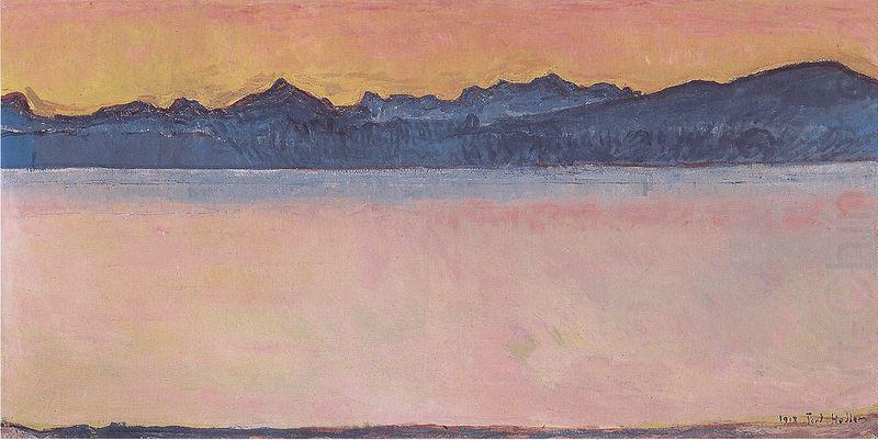 Genfersee mit Mont-Blanc im Morgenrot, Ferdinand Hodler